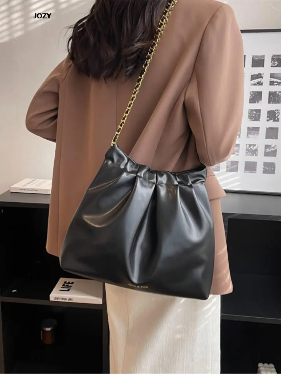 

Роскошные дизайнерские женские сумки большой вместимости, однотонные повседневные модные сумки через плечо из высококачественной искусст...