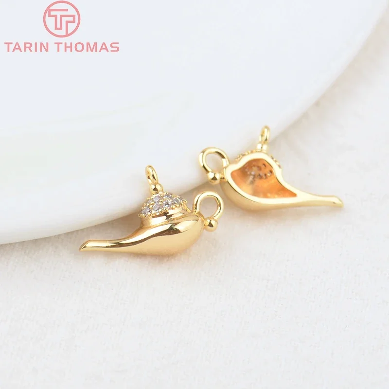 (656) 6 шт. 9 4x16 3 мм отверстие 1 24-каратного золота с цирконовой бутылкой подвески