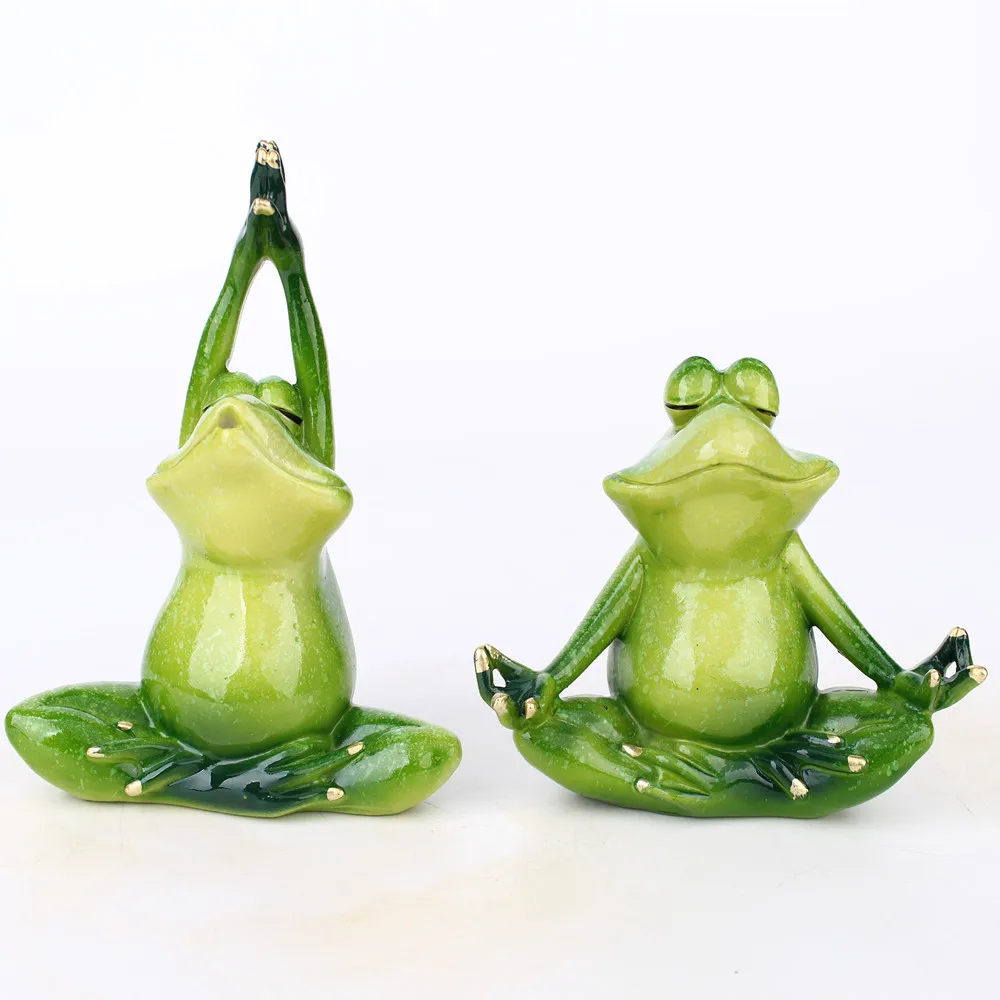 Забавные полимерные легинсы искусственные статуи животных лягушка леди