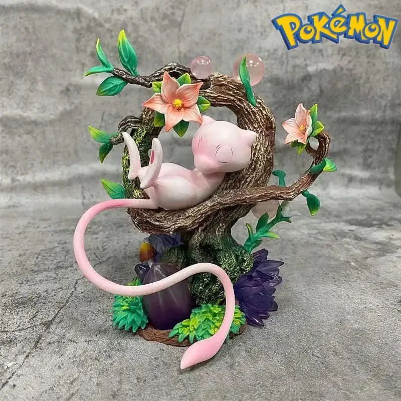 

15cm Pokemon Mew Anime Figure Sleeping Posture Mew Luminous Figurine Pvc Statue Kawaii Model Collectible Room Ornament Gift