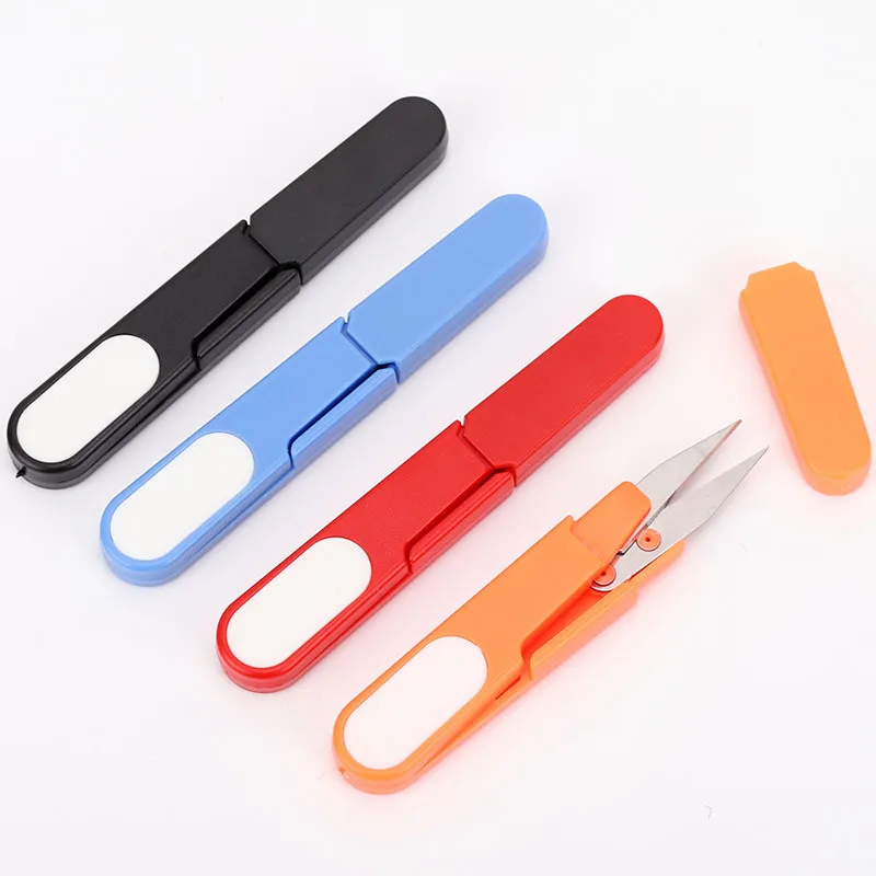 

Sewing Scissors Safety Cover Handle Cross Stitch Cutter Thread Embroidery Cutter U Shape Scissor DIY Tool Sewing Supplies