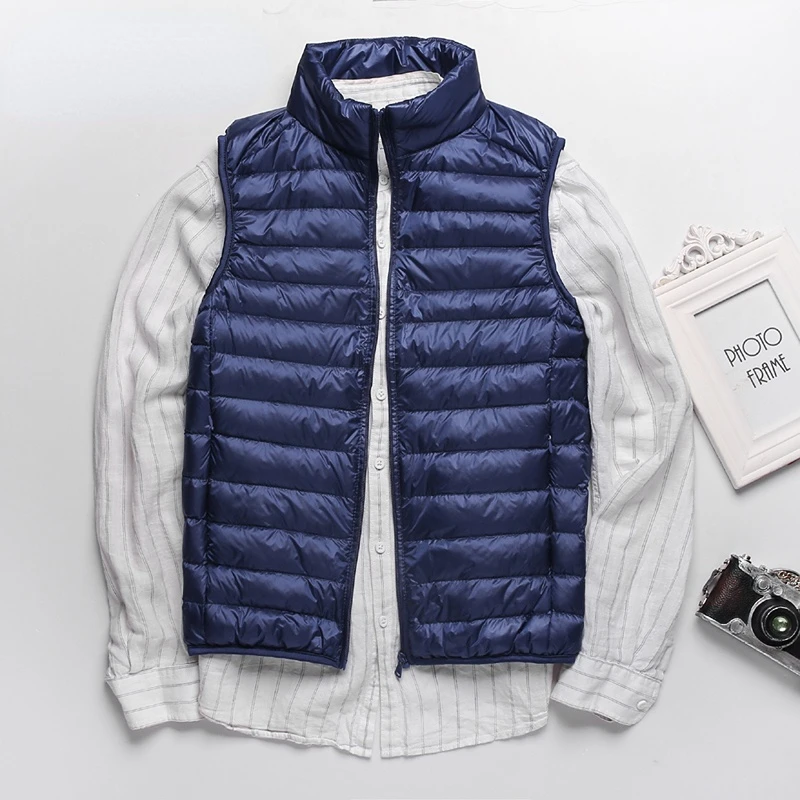 2022 New Men Spring Down Vest Jackets Men's Lightweight Water-Resistant Packable Puffer Sleeveless Vest Coats Plus Size 5xl 6xl