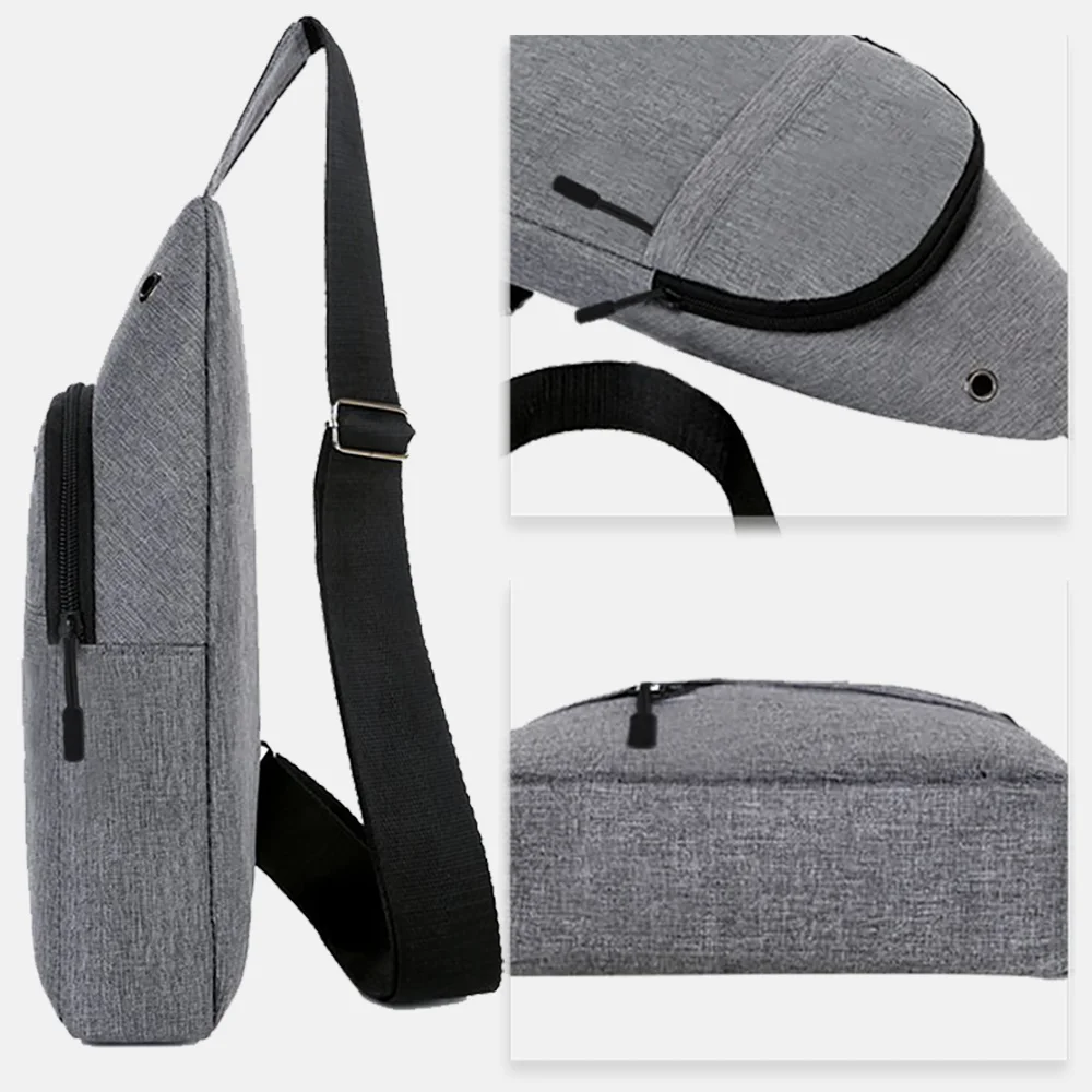 Men's Chest Bags Crossbody Shoulder Bag Backpack with USB Charging Earphones Cable Hole Women Travel Messenger Bag Chest Pack