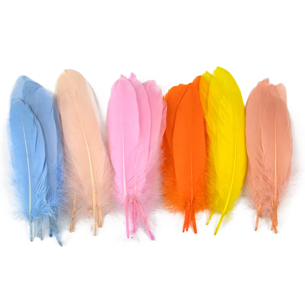 

Natural Colored Goose Feathers 6-8 Inches for Wedding Home Decoration Needlework Accessories Crafts Plume 50/100 PCS Wholesale