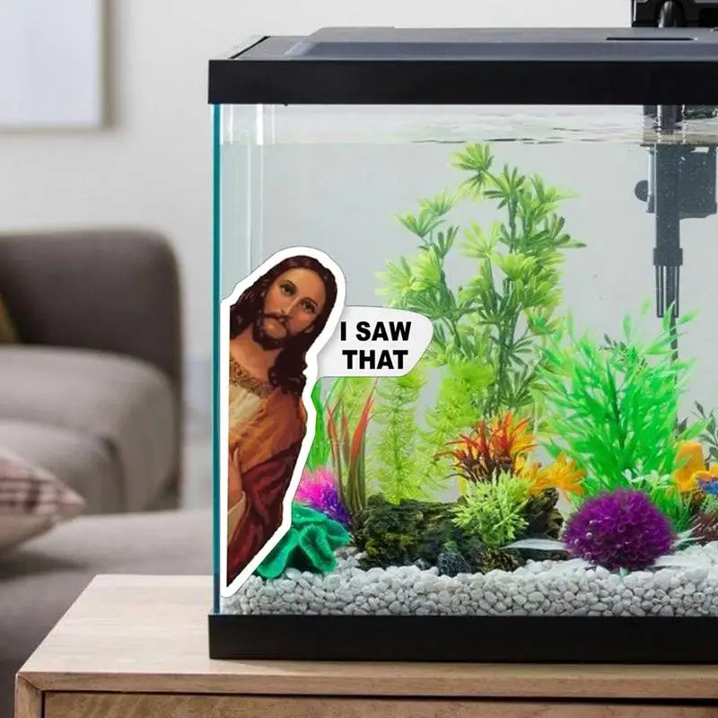 

10pcs Funny Car Sticker Jesus I Saw That Vinyl Decal Sticker Waterproof Faith Stickers For Laptops Water Bottles Christian Gift