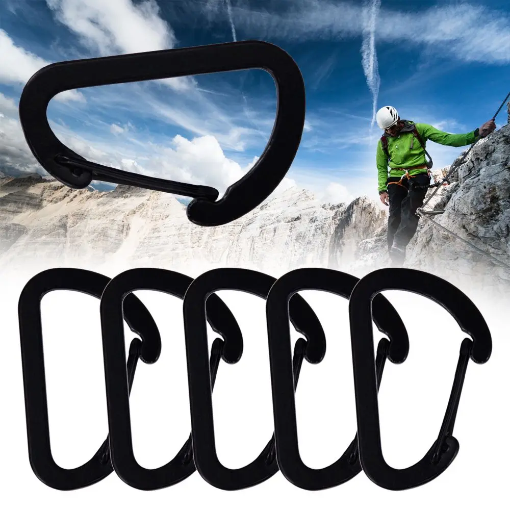 

Safety Black-color Aluminium Outdoor Sports Black Climbing Button Alloy Carabiner Buckle Keychain Camping Hiking Hook