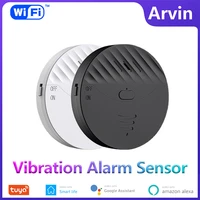 tuya smart wifi window door vibration alarm sensor 130db glass vibration break burglar sensor for security anti theft system
