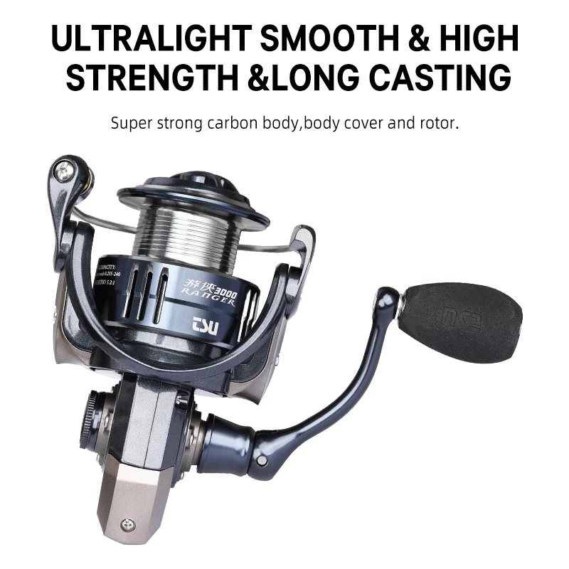 

TSURINOYA Ultra light Long Casting Spinning Fishing Reel RANGER 2000 3000 4000 6kg Drag Versatile Deep Spool Saltwater Wheel