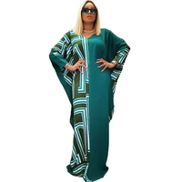 one size bat sleeve dress african robe muslim long dress sexy womens print v neck loose casual clothing 2022 summer new vestidos