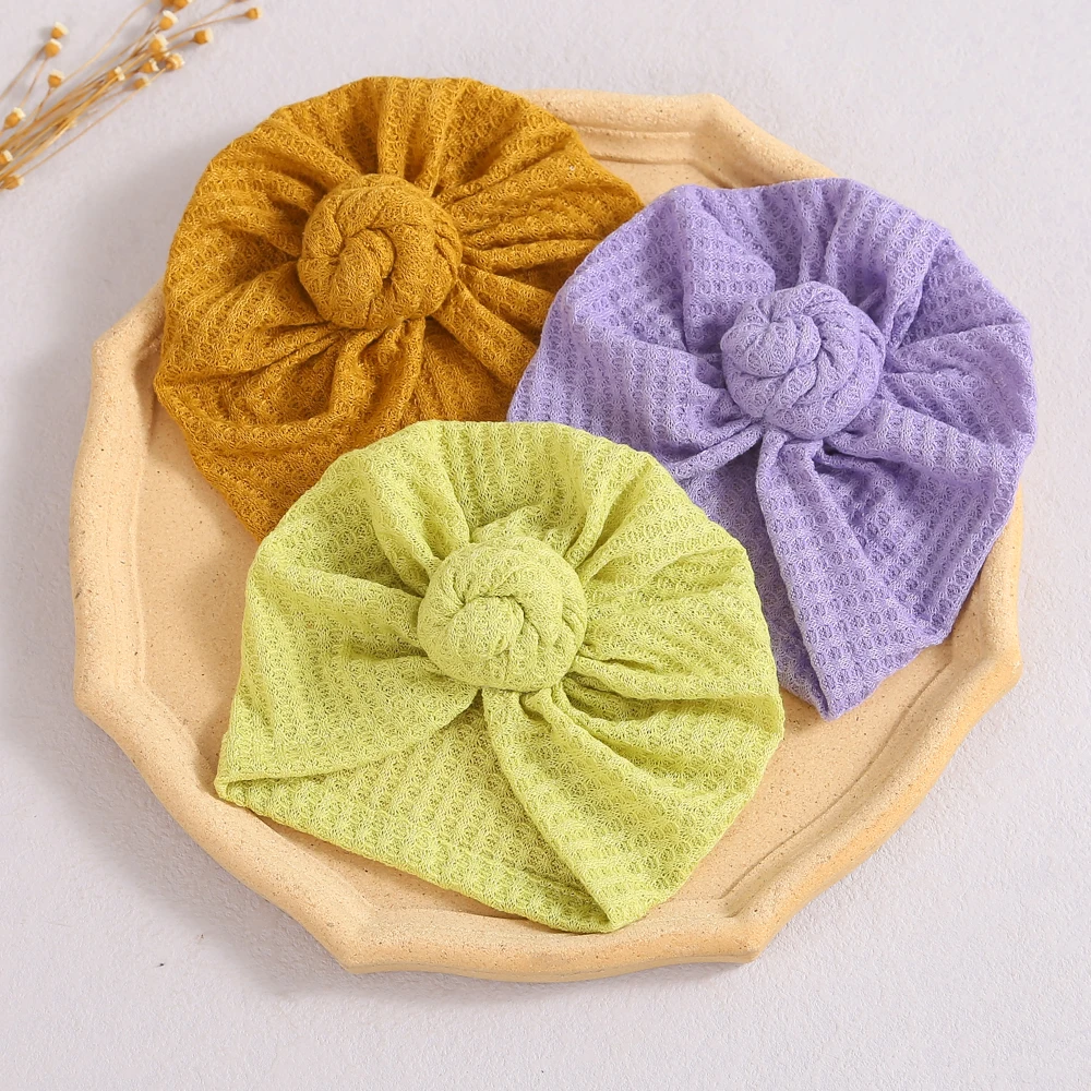 

Solid Color Breathable Baby Turban Elastic Rose Knot Newborn Bonnet Toddler Hat Infant Headdress Children Hair Accessories