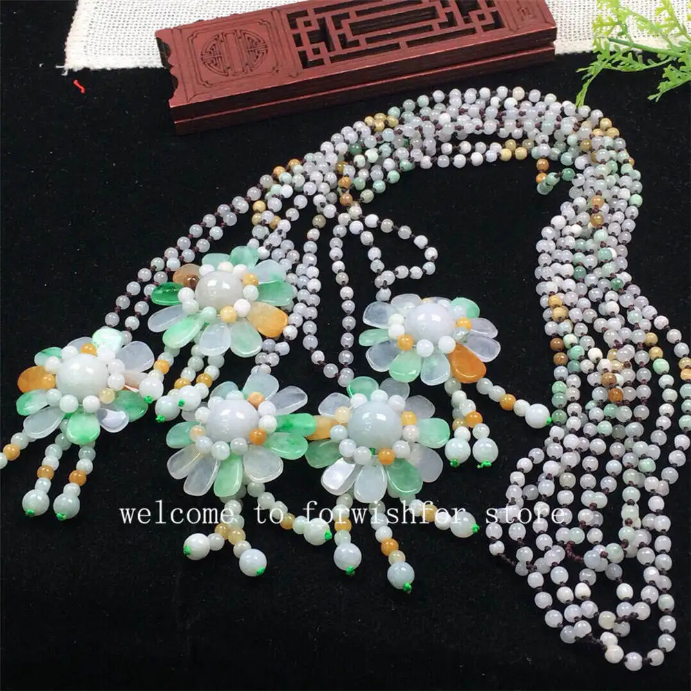 

Цепочка для свитера из натурального жадеита, длиной 70 см