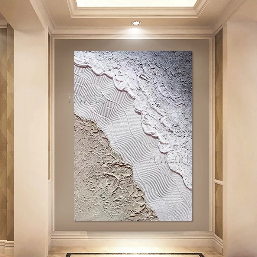 

Современная абстрактная картина маслом пейзаж морская волна ручной работы холст живопись для гостиной домашний салон Настенная картина без рамки
