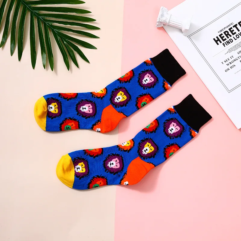 Tide brand animal socks men's European and American fashion street style cotton socks