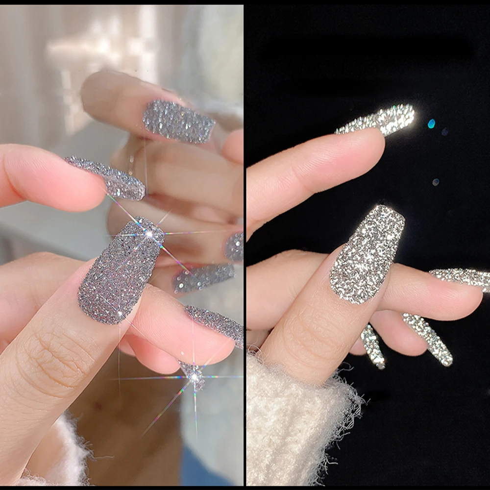 

3g/Jar Silver Nail Crystal Diamond Powder 1Jar Reflective Glitter Powders DIY Holographic Glass Micro Drill Nails Decoration(3g)