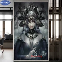 5d diy diamond painting gothic beauty cross stitch kits embroidery diamond mosaic queen woman rhinestones pictures home decor