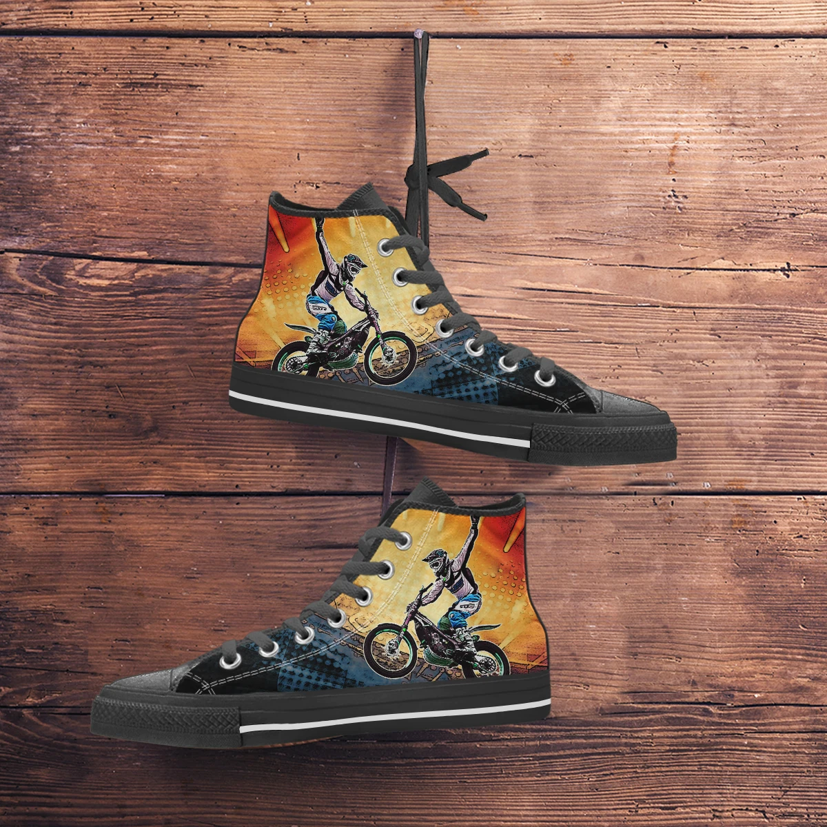 

ELVISWORDS Motorcycle Or Bike Biker Custom Shoes Cycling Lover Classic Vulcanized Shoes Lightweight Outdoor Shoes Zapatos