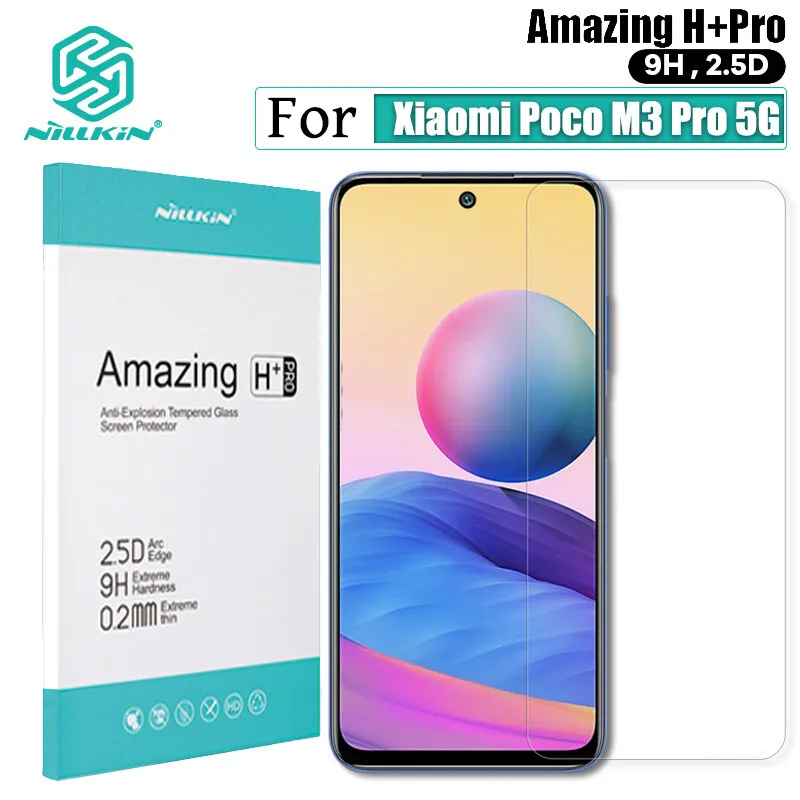 

Ультратонкое закаленное стекло Nillkin 9H для Xiaomi Poco M3 Pro, зеркальные Защитные пленки для экрана H + Pro 0,22 мм, Взрывозащищенная защитная пленка