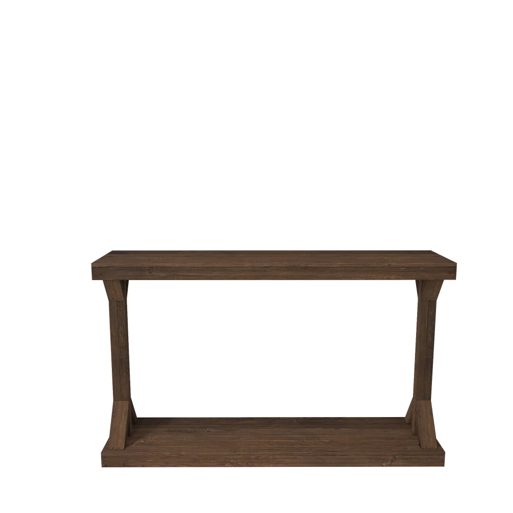 

DHD5018DW Large Rustic Barb Pedestal Entryway Console Table, Brown，25 Lb，10.50 X 48.00 X 28.00 Inches
