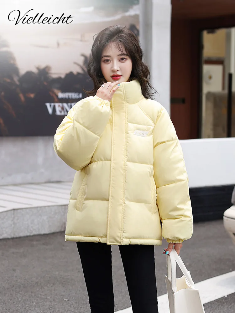 Vielleicht 2022 New Winter Jacket Women Parkas Warm Casual Winte Clothes Short Jackets Coats Female Stand Collar Thick Outwear