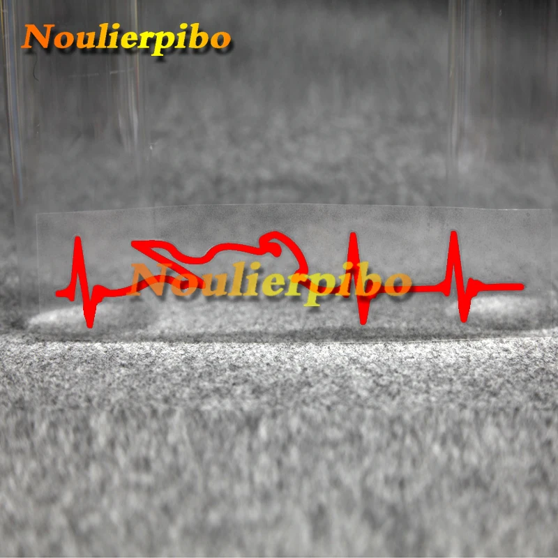 

Tide Brand Car Stickers Heart Electrocardiogram of Race Players Die-cut Car Body Decoration Bumper Window Reflective Decals