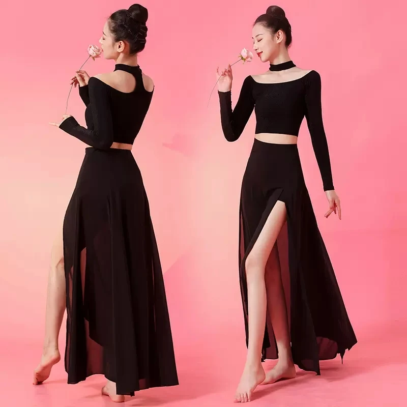 Костюм для экзамена классического танца одежда эластичный Приталенный топ