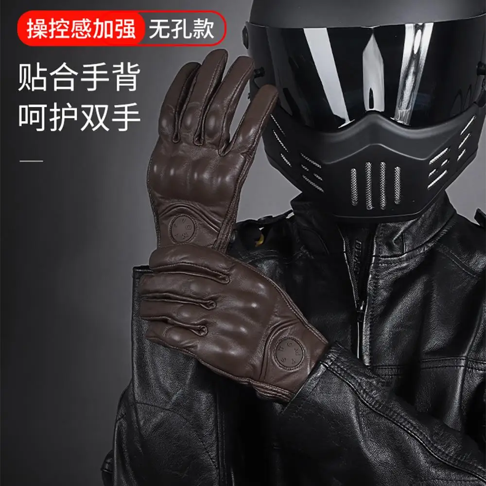 Мотоциклетные перчатки для мужчин и женщин принадлежности из козьей кожи |