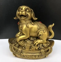 seiko brass animal furnishing dog lying on top of the ingot home decoration crafts statue