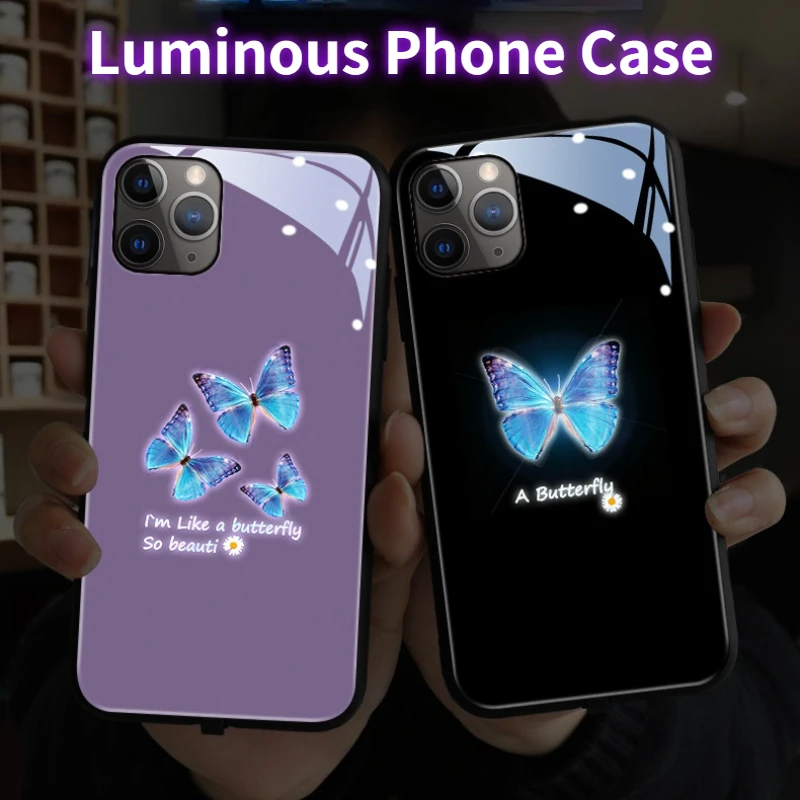 

LED Light Flash Up Phone Case for Samsung S22 Luminous Cover for Samsung S21 S20 Plus Note 20 Ultra A12 A32 A72 A71 A51 A21S