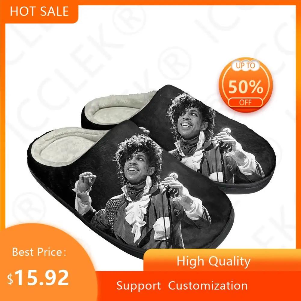 

Лидер продаж, модные хлопковые тапочки Rapper Prince на заказ, мужские и женские сандалии, плюшевая Повседневная сохраняющая тепло обувь, теплые удобные Тапочки