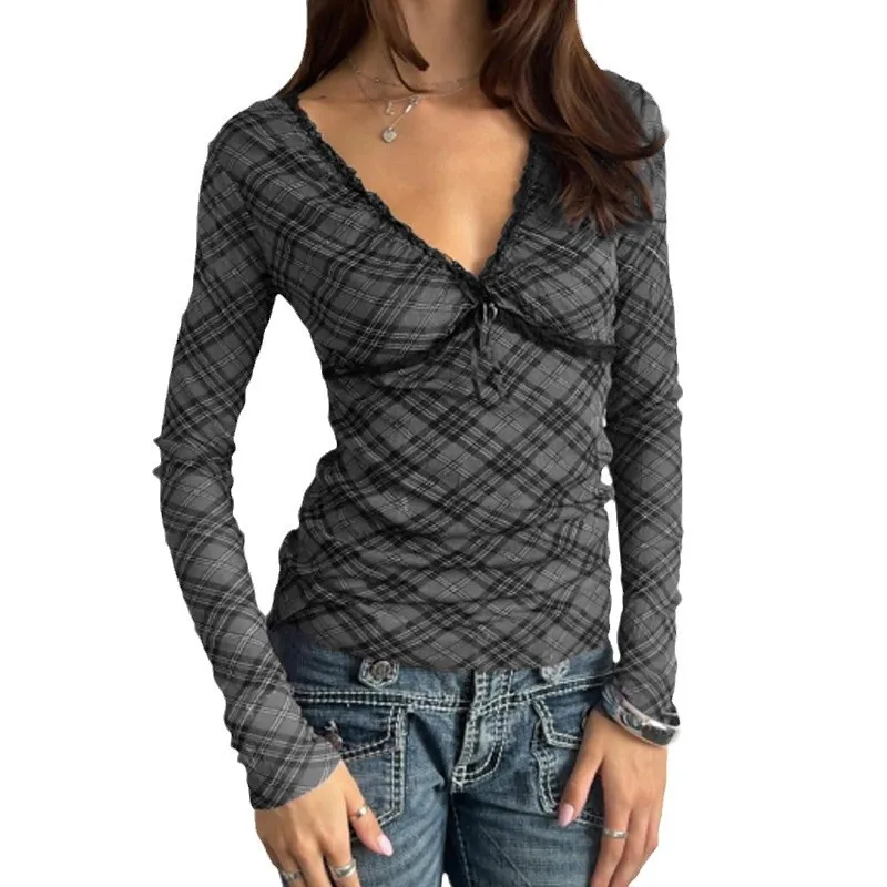 Американский винтажный кружевной лоскутный плед с v-образным вырезом короткий