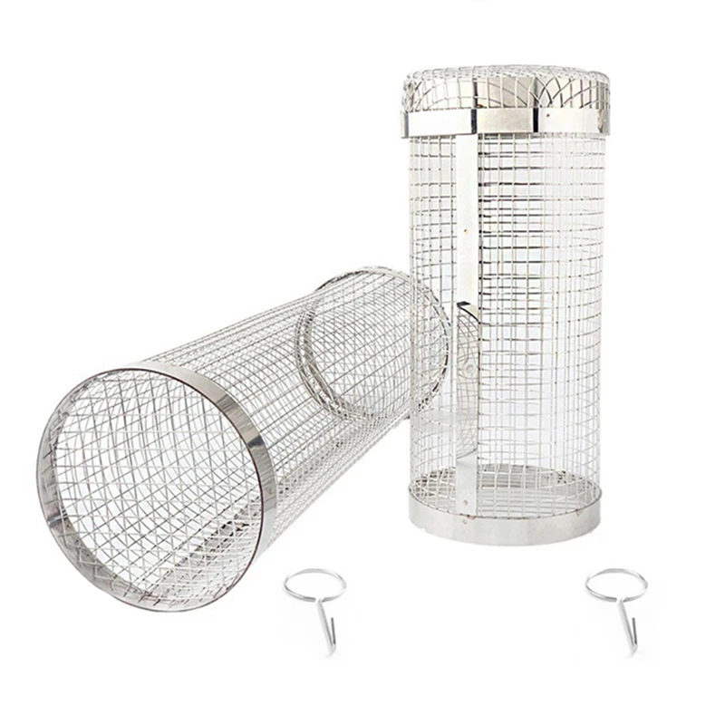 

Rolling BBQ Basket BBQ Accessories Round BBQ Grill Mesh,BBQ Vegetable Slices Basket,For Vegetable,Fries,Fish