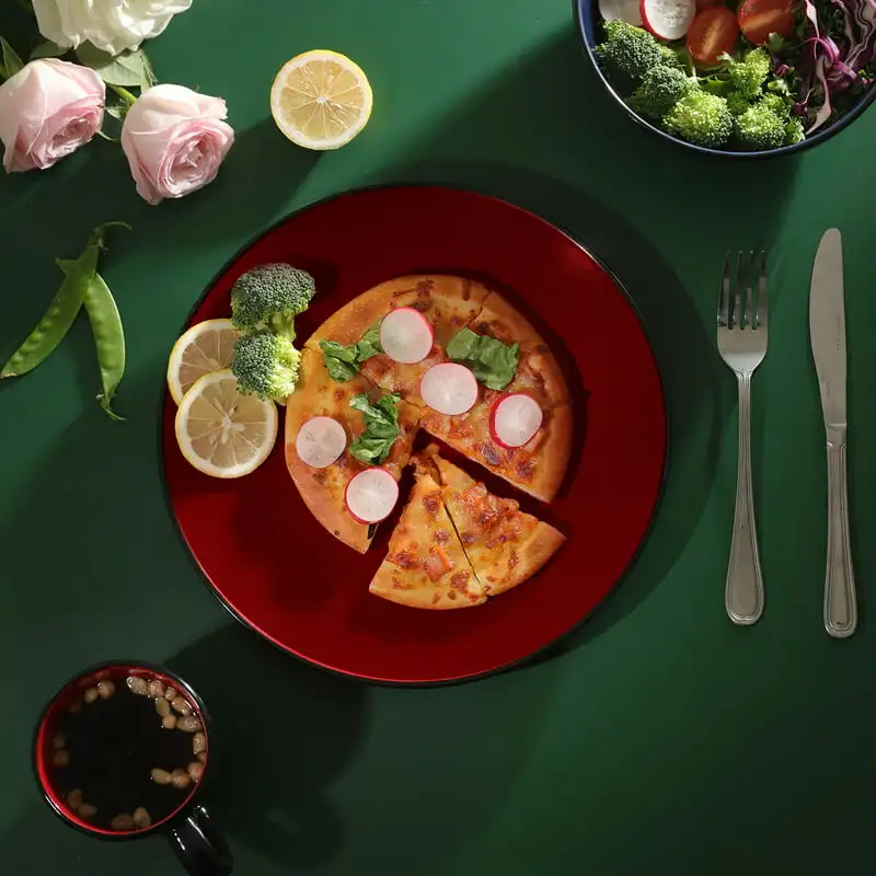 

Набор посуды из керамики, устойчивый к кристаллам, набор посуды, тарелки, блюда, миски, сервис для 4, красный и черный