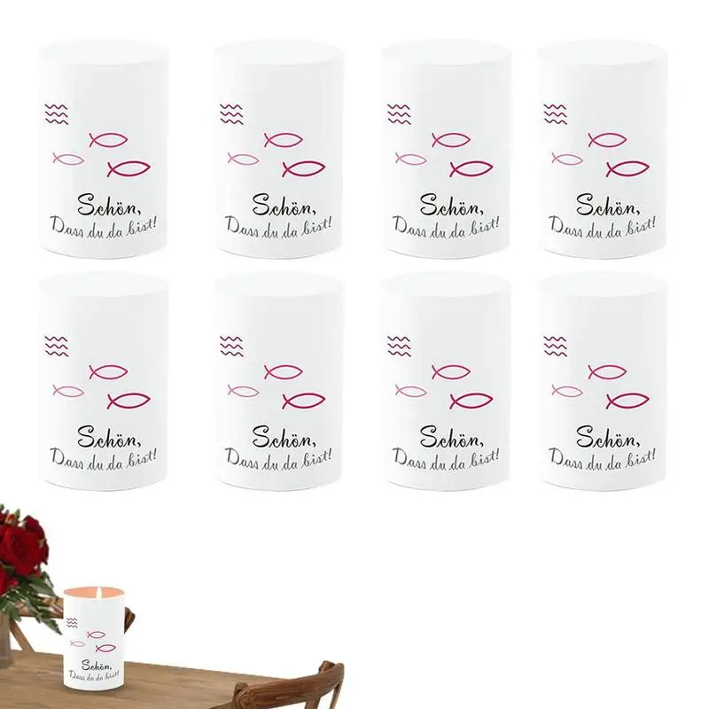 

Candle Shade 8 Pcs Cylinder Candle Holder Candle Stands Fish Shape Schon Dass Du Da Bist For Centerpieces Wedding Dining Room