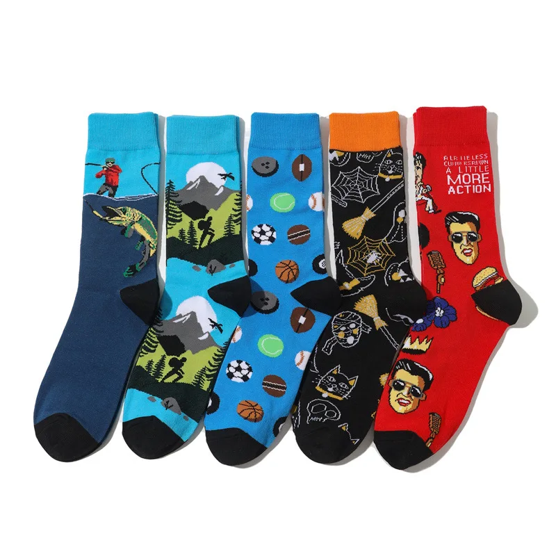 

Animal Man Socks Crew Casual Patchwork Men Sock Cotton Mens Sox Standard Novelty Autumn Winter Classic Adult Calcetines Hombre