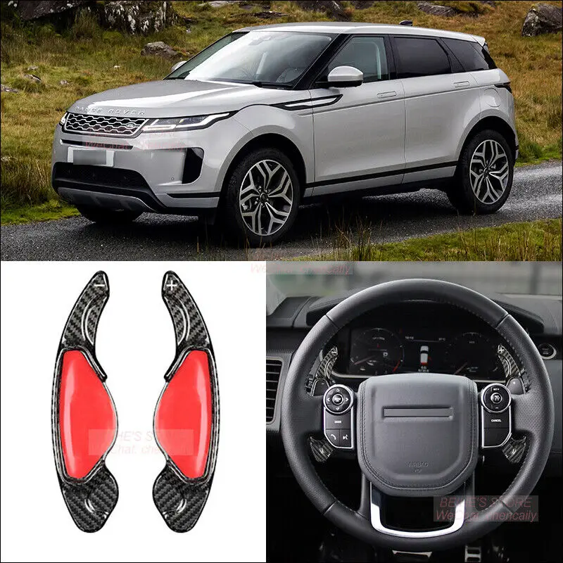 

CarSteering Wheel CarbonFiber Paddle Shift Extensions Shifter For Range Rover Evoqe Auto Interior Accessories Decoration