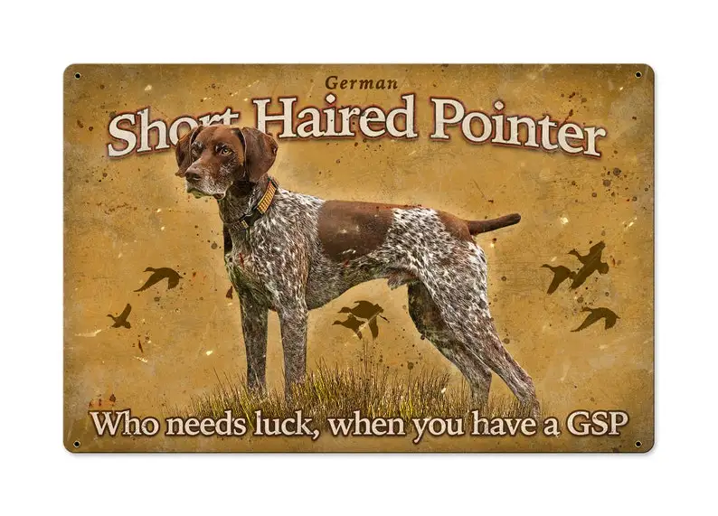 

German Shorthaired Pointer, Wall Art, Dog METAL Sign Wall Decor, Vintage