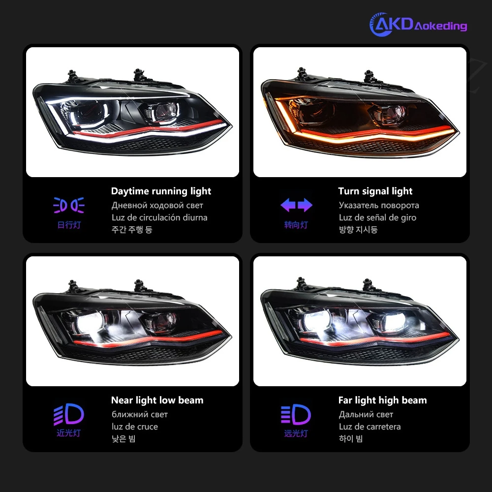 Фара для VW Polo TSI 2011-2018 Автомобильная DRL Hella автомобильные товары Xenon Hid 12V H7 LED Vento GTI