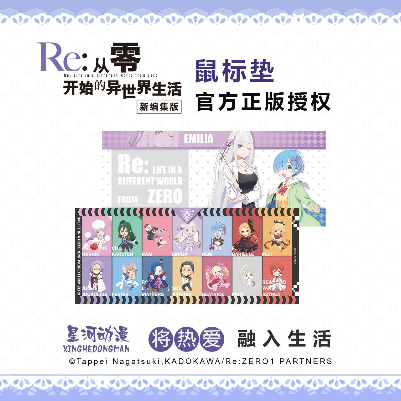 Фото Коврик для мыши Re:ZERO - Жизнь в другом мире с нуля (Рам, Рем, Эмилия) - Официальная лицензия Китайского издательства - HD-печать с аниме-персонажами №1