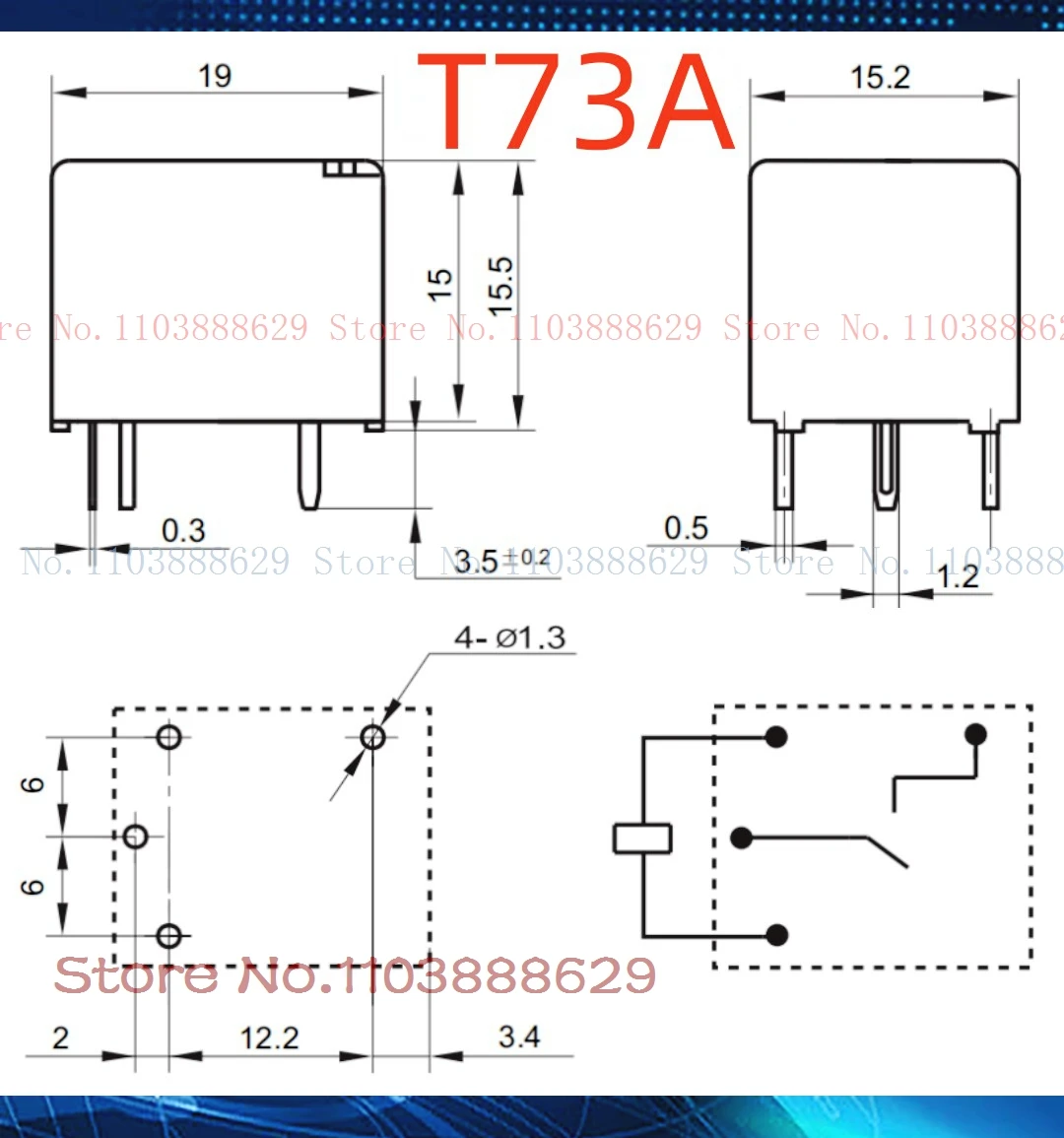 10А TH-T73-DC12V-A-S T73A-12V