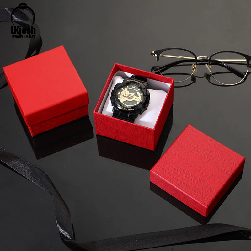 Простая однотонная коробка для часов простая бумажная ювелирных изделий