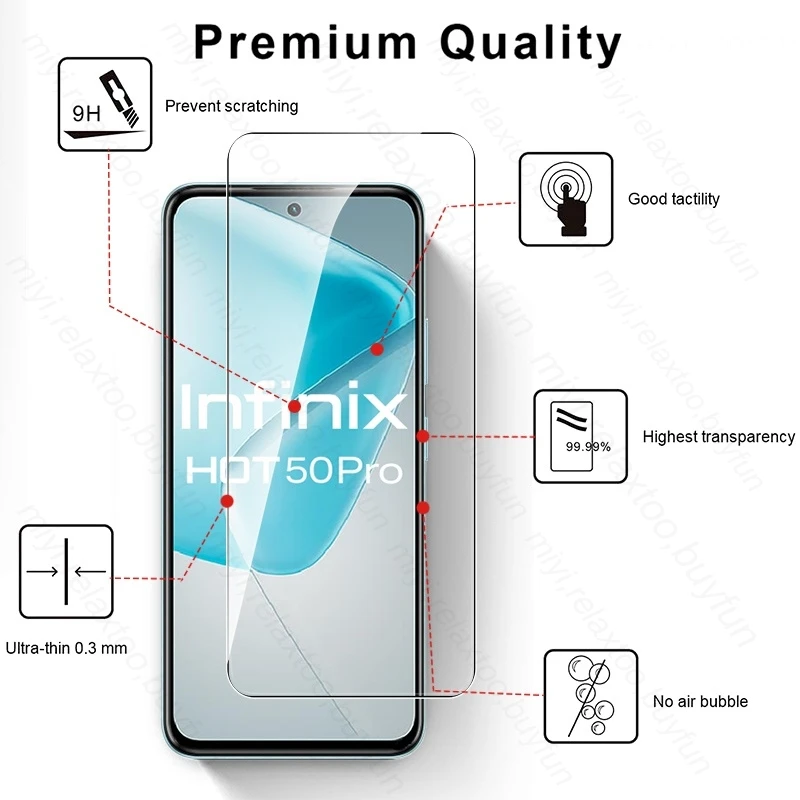 Чехол из закаленного стекла 6To1 для Infinix Hot 50 Pro 50i 4G защитная крышка объектива