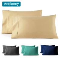 Pillow Cases Set of 2 with Envelope Closure Breathable Pillow Cover for Bed Sleeping, Standard/Queen/King Size, 20x30'', 20x26''