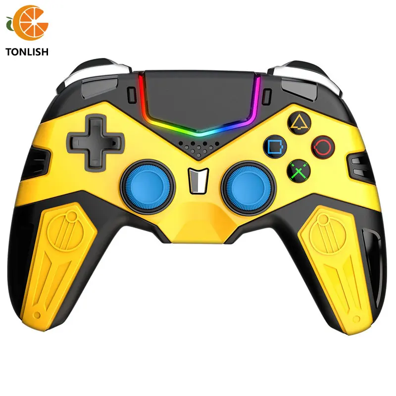 

TONLISH PG-4019 Bumblebee Wireless Game Stick Controller for P3 P4 Console PC Gamepad with LED Six-axis Dual-motor Vibration