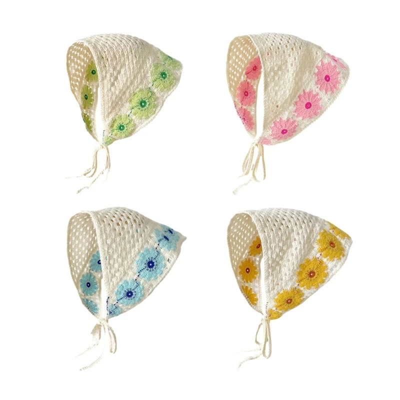 

MXMB вязаный крючком ободок для волос в сладком стиле, платок для волос для девочек, завязка на спине для фотосъемки девушки