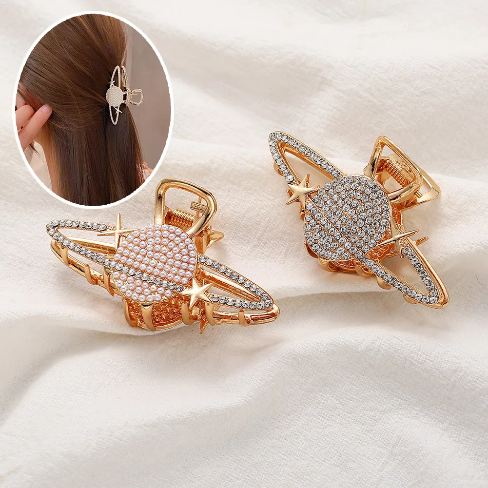 

Headwear for Women Ponytail Hair Clip Gripper Claws Ponytail Claw Clip Makeup Bath Hair Accessories Crystal Hair Crab