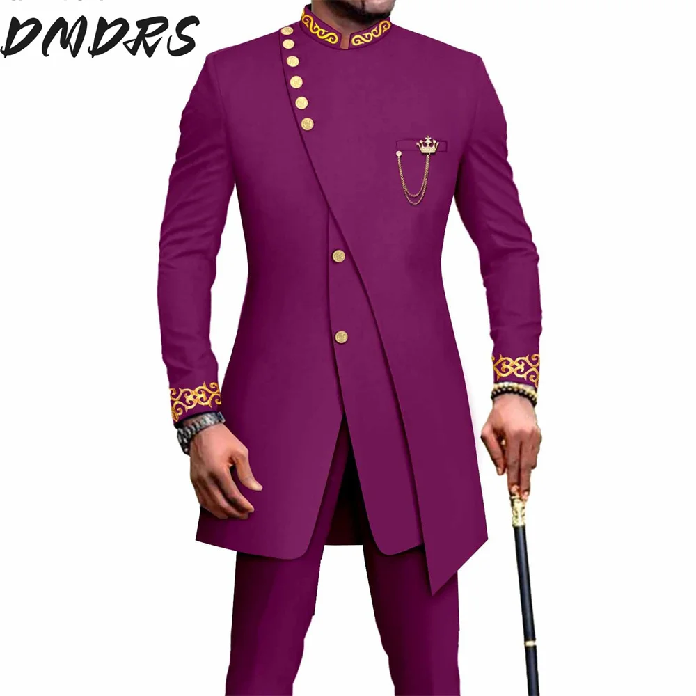 Элегантный Африканский Национальный принт батик мужской повседневный костюм из