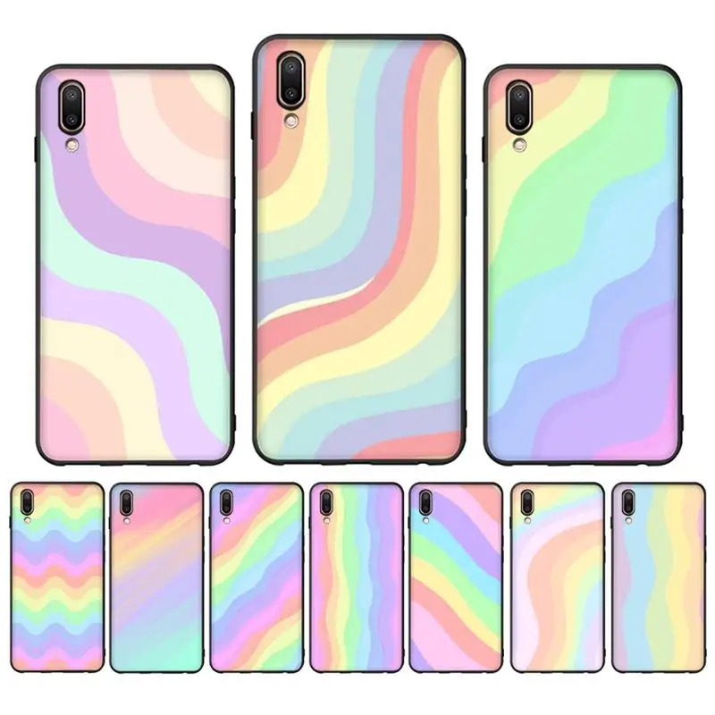 Custodia colorata per telefono a righe arcobaleno per Redmi 8 9 9A per Samsung J5 J6 Note9 per cover Huawei NOVA3E Mate20lite