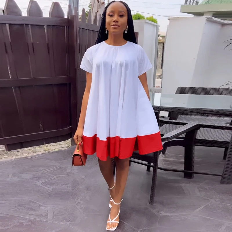 

Женское летнее платье с коротким рукавом, свободного покроя