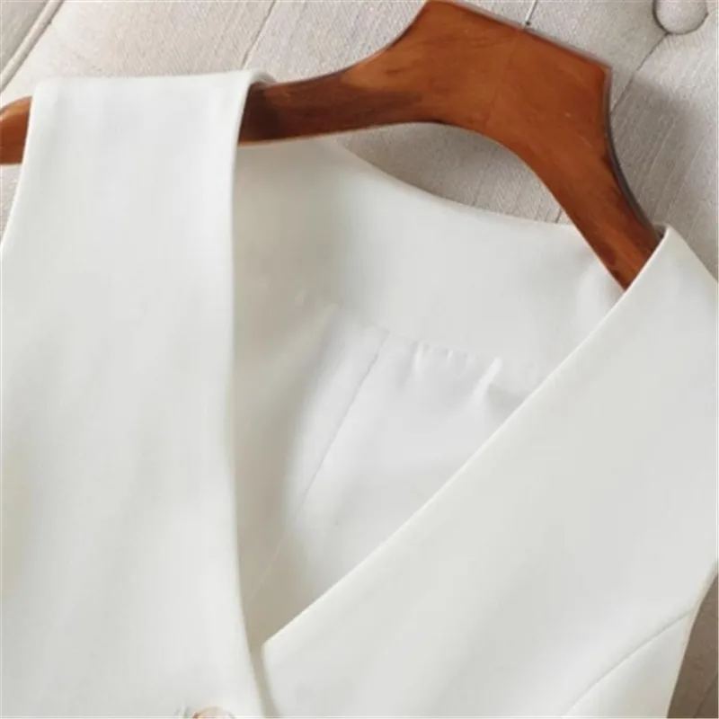 Женский жилет с v-образным вырезом весна-осень 2023 новая модная однобортная куртка