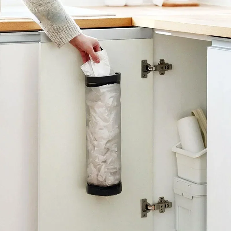 

Wall-mounted Garbage Bag Storage Artifact Kitchen Plastic Organizer Hanging Shopping Storage Home Grocery Bag Holder Wall